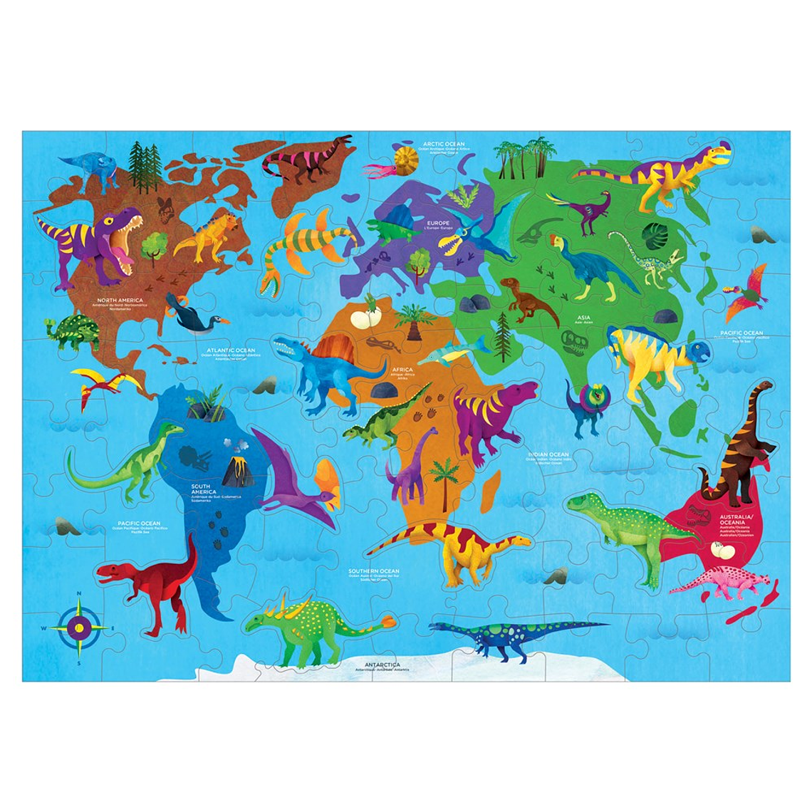 PUZZLE 80PCS, GEOGRAFIA DINOSAURIOS 1