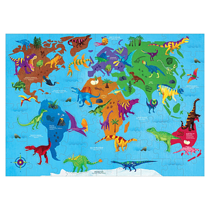 PUZZLE 80PCS, GEOGRAFIA DINOSAURIOS