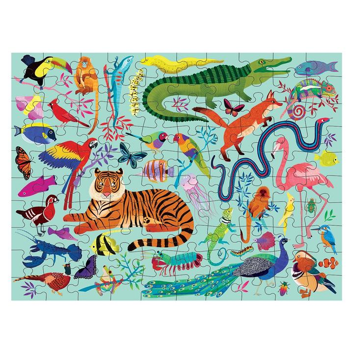 PUZZLE 100PCS DOBLE, MUNDO ANIMAL 2