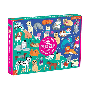 PUZZLE 100PCS DOBLE, PERROS Y GATOS
