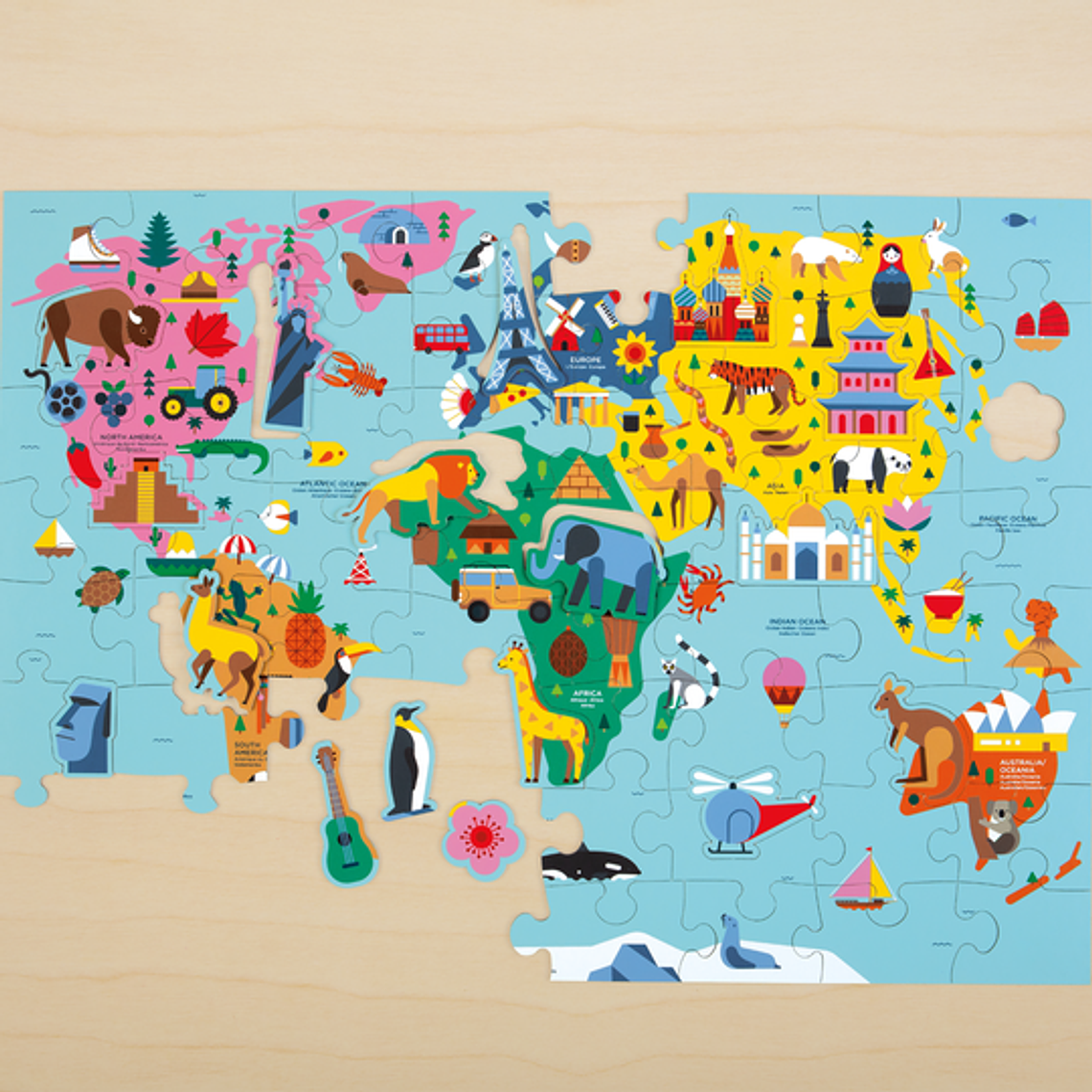PUZZLE 78PCS, GEOGRAFIA MAPA DEL MUNDO 4