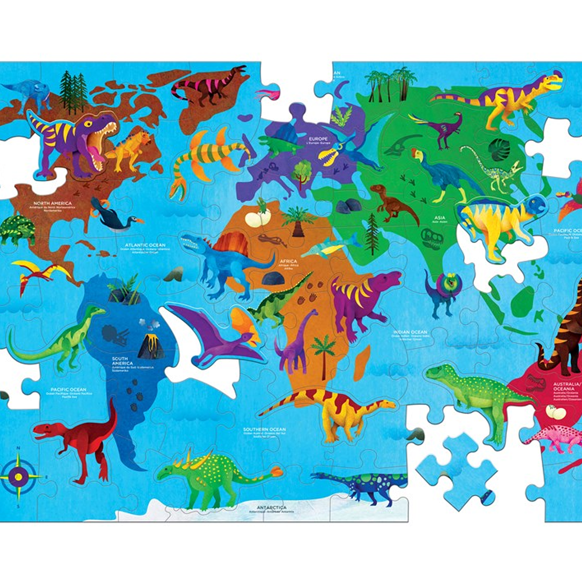 PUZZLE 80PCS, GEOGRAFIA DINOSAURIOS 5