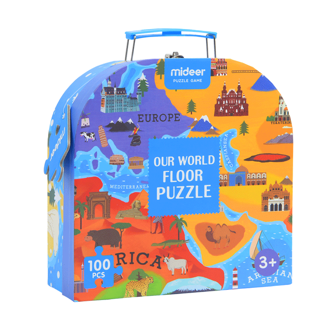PUZZLE MALETA MI MUNDO 100PCS 2