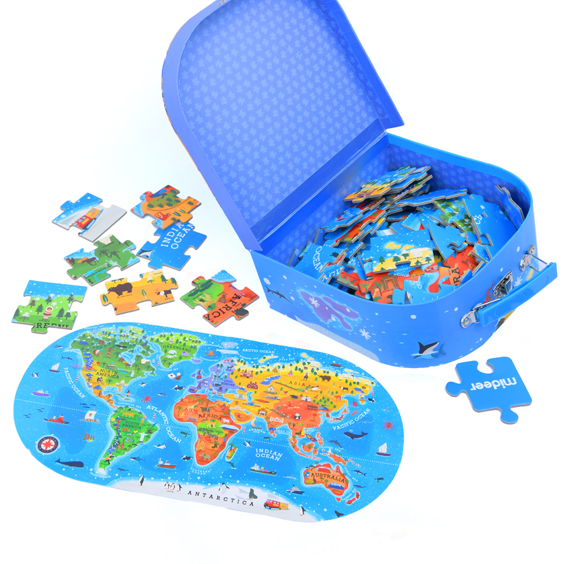 PUZZLE MALETA MI MUNDO 100PCS 3