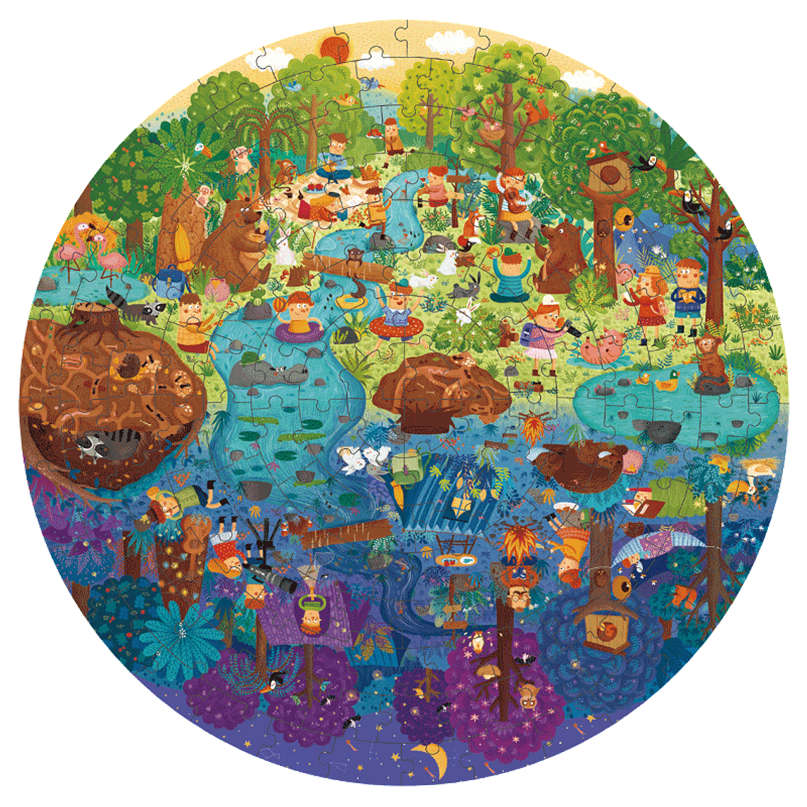 PUZZLE 150PCS REDONDO, UN DIA EN EL BOSQUE  1