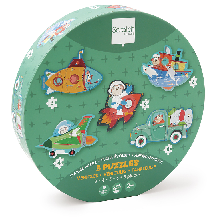 PUZZLE PROGRESIVO VEHICULOS, 5 PUZZLES 7