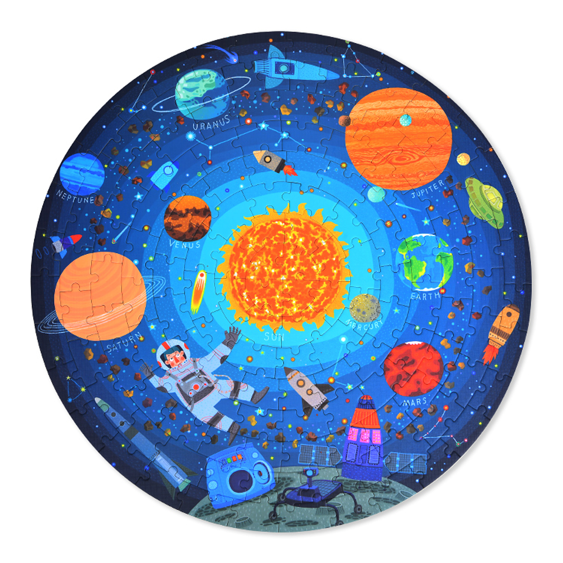 PUZZLE 150PCS REDONDO, VAGANDO EN EL ESPACIO  1