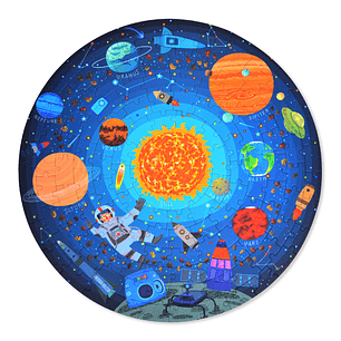 PUZZLE 150PCS REDONDO, VAGANDO EN EL ESPACIO 