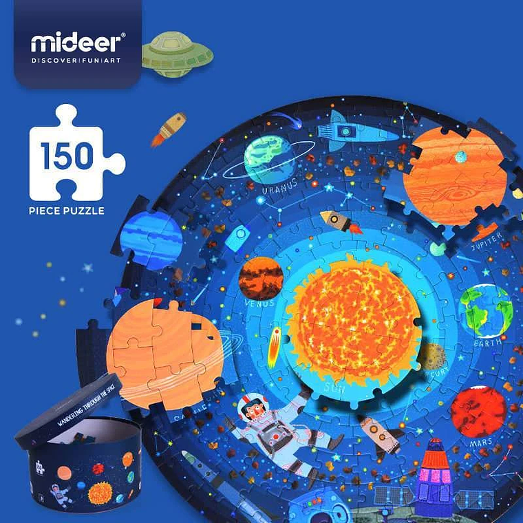 PUZZLE 150PCS REDONDO, VAGANDO EN EL ESPACIO  5