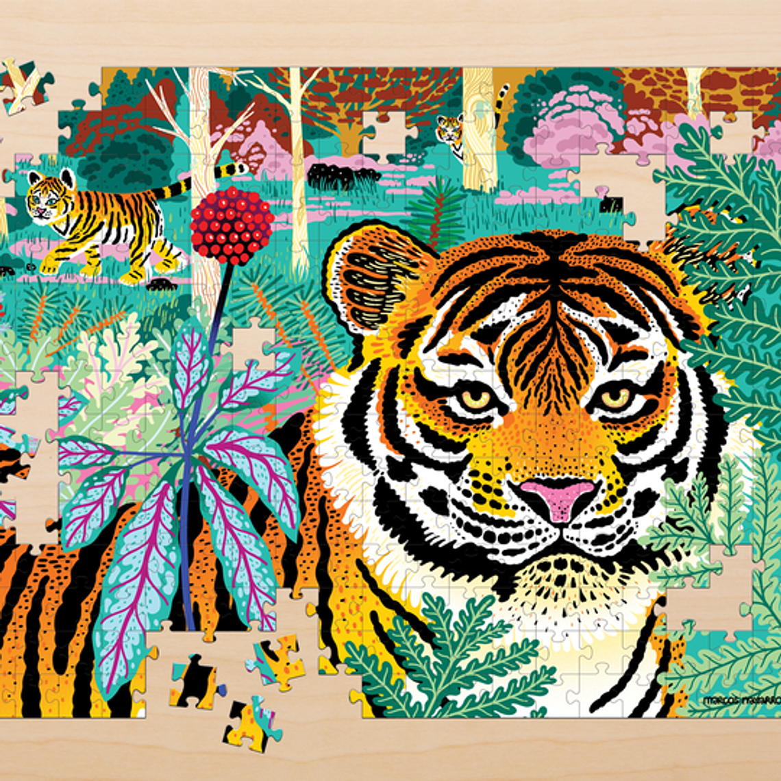 PUZZLE 300PCS, TIGRE SIBERIANO, PELIGRO DE EXTINCIÓN 5
