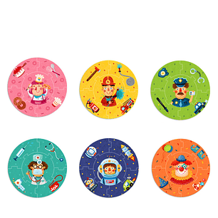 PUZZLE 30PCS REDONDO, PROFESIONES 