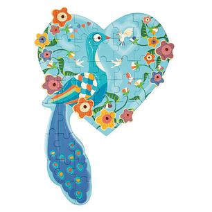 PUZZLE 40PCS CON FORMA, PAVO REAL