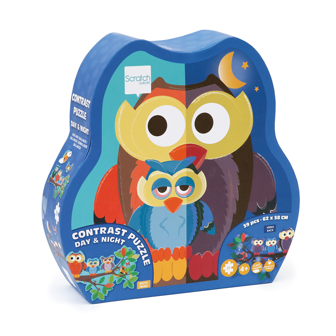 PUZZLE 39PCS DOBLE CON FORMA, BUHO 4