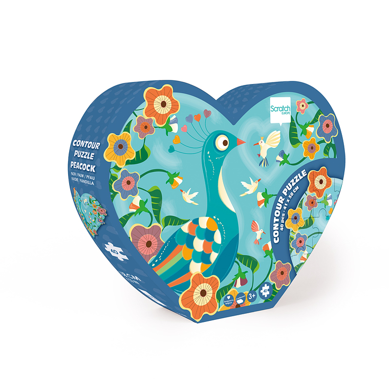 PUZZLE 40PCS CON FORMA, PAVO REAL 3