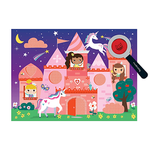 PUZZLE 42PCS CON DIBUJOS SECRETOS, CASTILLO UNICORNIO