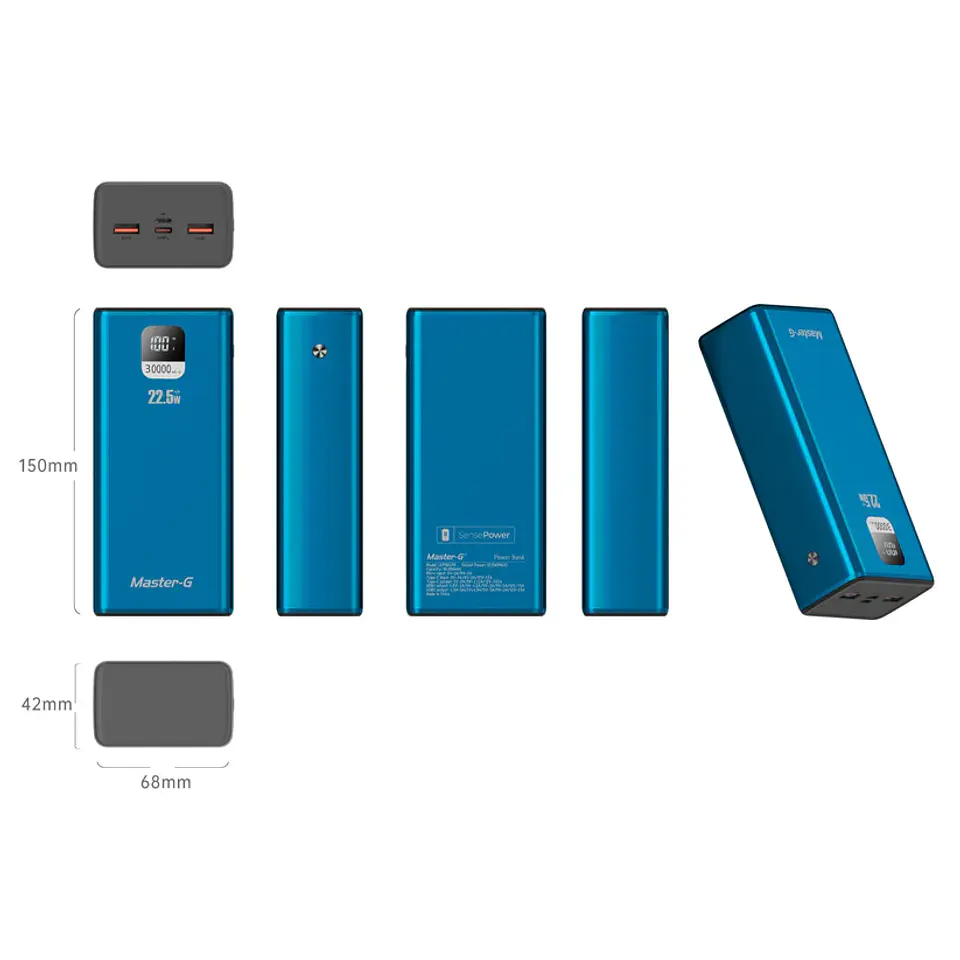 Cargador Portátil 30.000 mAh 22.5W Power Delivery – Display LCD + 3 Puertos 3