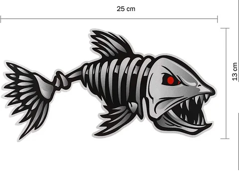 Sticker para kayak Pez Skeleto