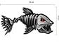 Sticker para kayak Pez Skeleto - Miniatura 1