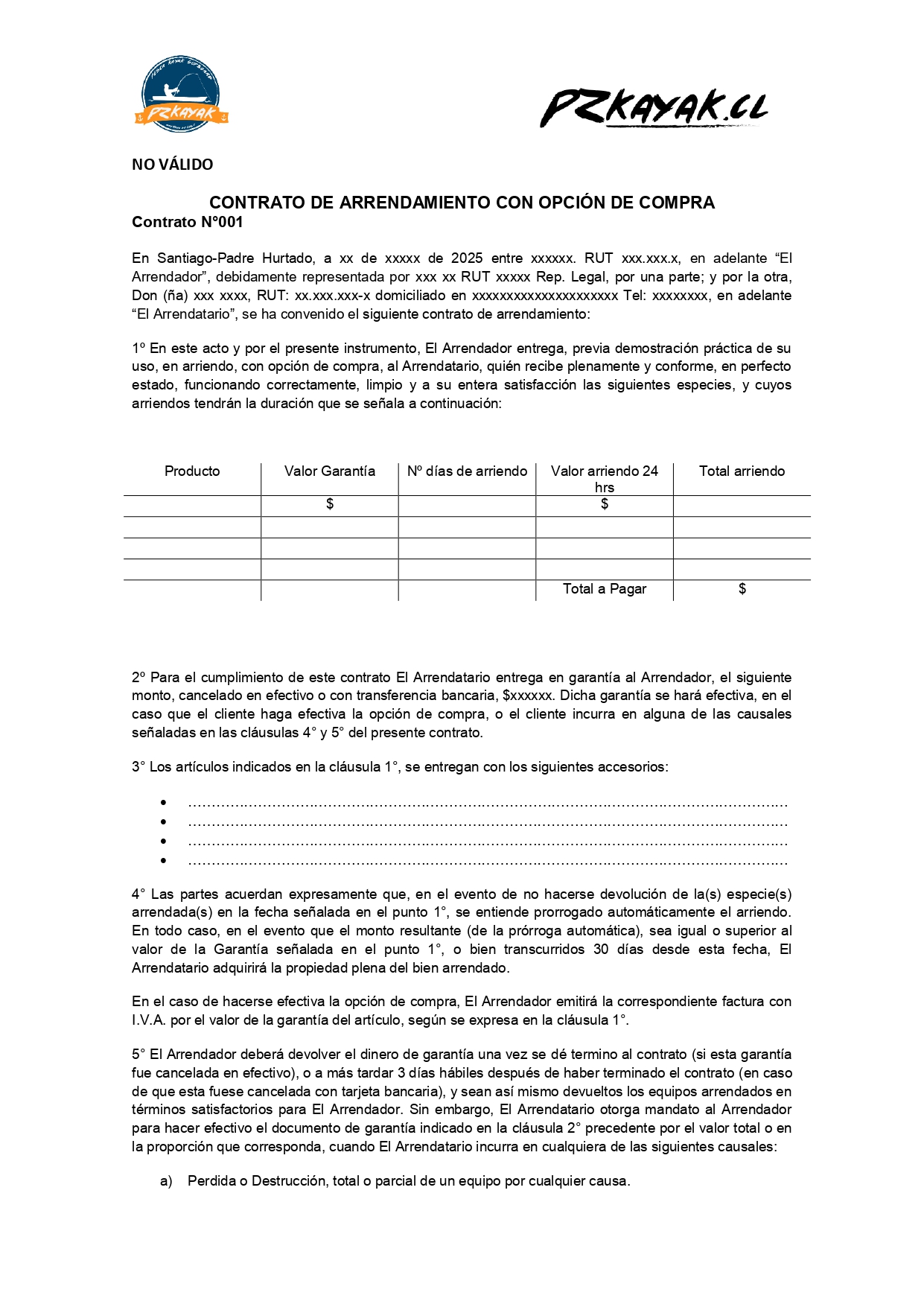 Kayak Tongoy Arriendo 5