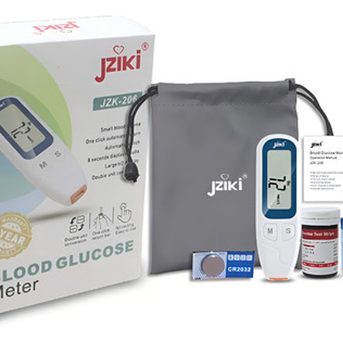 Medidor De Glucosa Jziki Precisión Y Facilidad Al Instante Blanco 1