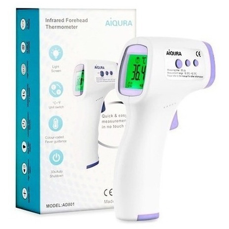 Aiqura Ad801 Termómetro Infrarrojo Digital Temperatura Medico Corporal Color Blanco 2