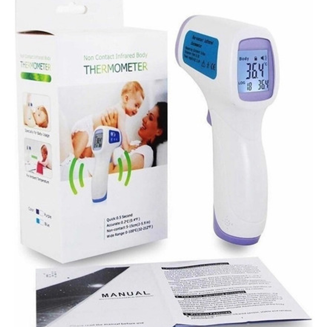 Aiqura Ad801 Termómetro Infrarrojo Digital Temperatura Medico Corporal Color Blanco 9