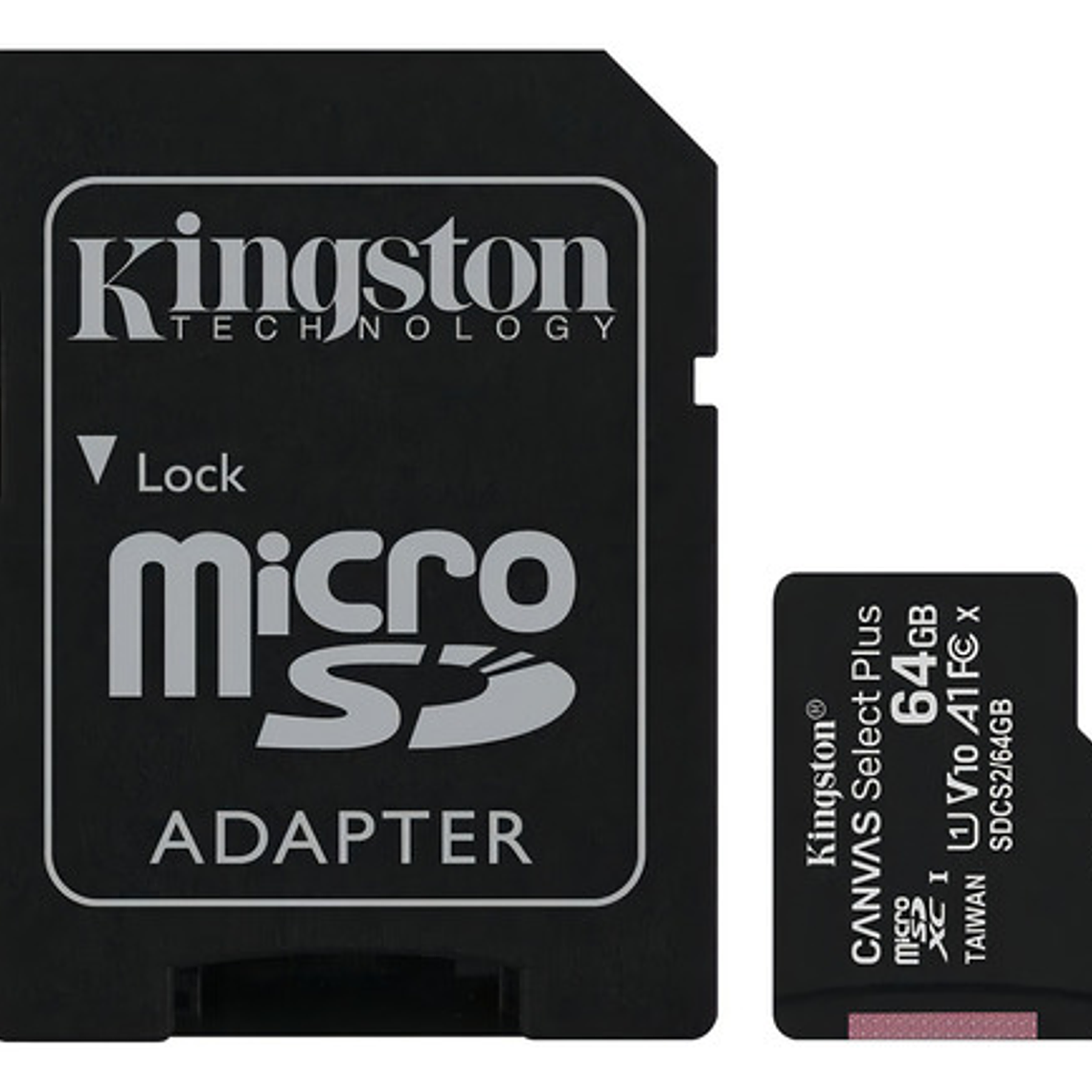 Memoria Micro Sd Kingston 64gb C/ Adaptador Clase 10 100mb/s 1