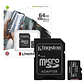 Memoria Micro Sd Kingston 64gb C/ Adaptador Clase 10 100mb/s - Miniatura 2