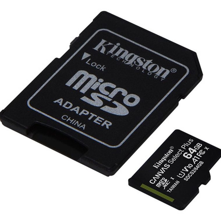 Memoria Micro Sd Kingston 64gb C/ Adaptador Clase 10 100mb/s 4