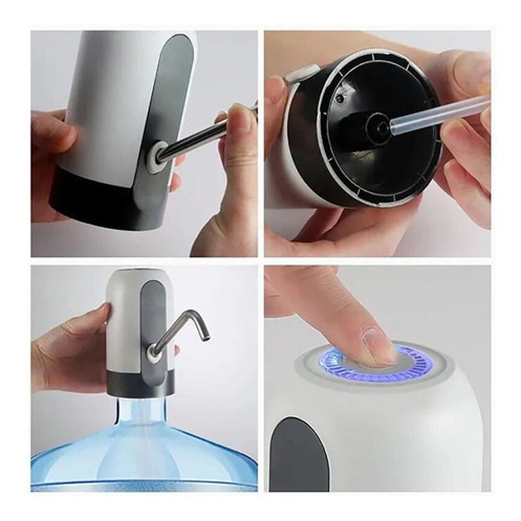 Dispensador De Agua Automatico Recargable Usb Color Blanco 2