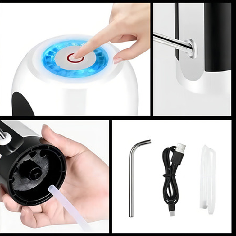 Dispensador De Agua Automatico Recargable Usb Color Blanco 5