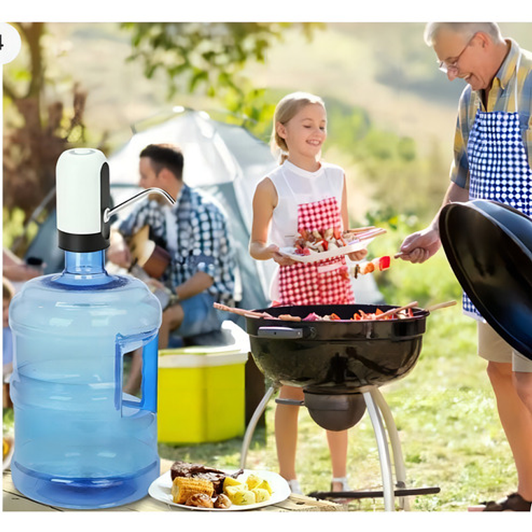 Dispensador De Agua Automatico Recargable Usb Color Blanco 6