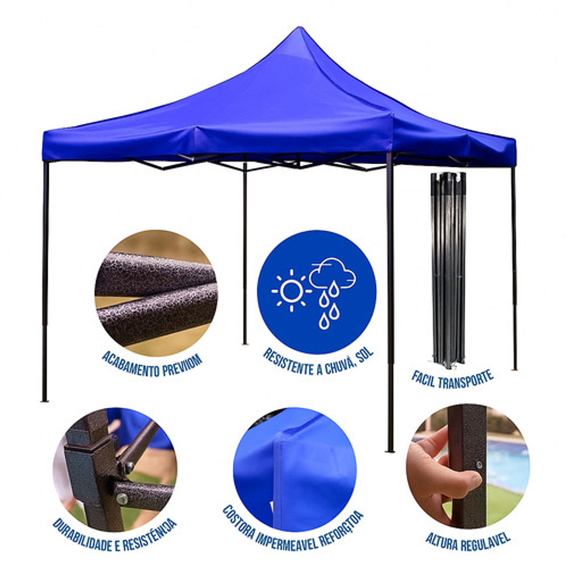 Toldo 3x3 Eoland Impermeable Plegable Sombreadora Retractil Manual Toldo Araña Vela Vertical Terraza 4