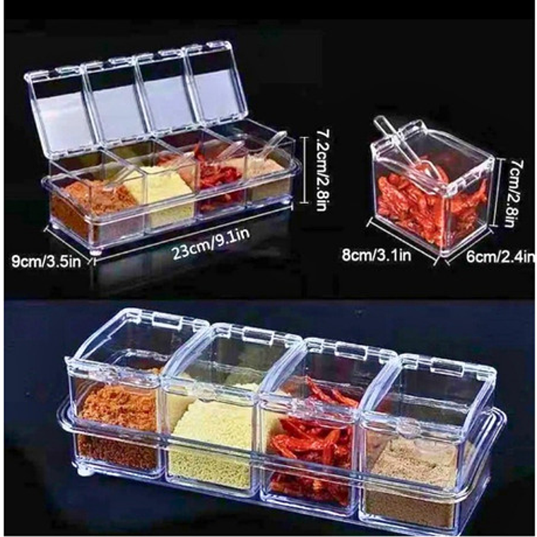 Set Caja Con 4 Recipiente Condimentos 7