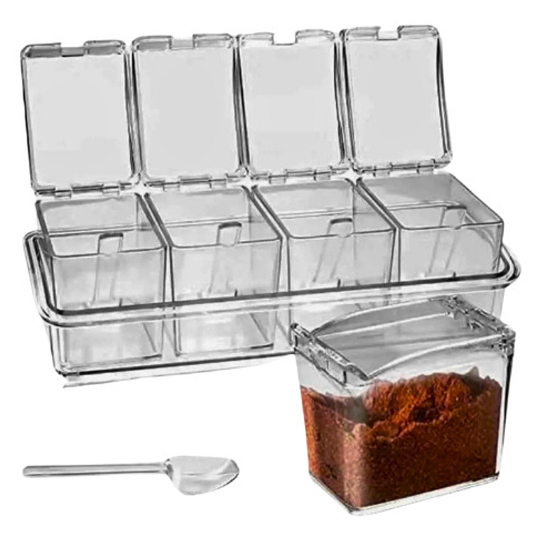 Set Caja Con 4 Recipiente Condimentos 8