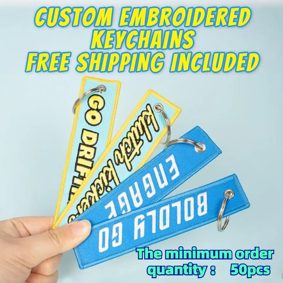 Custom Embroidery Keychain - Personalized Sports Team Key Tag Luggage Tag | MOQ 50PCS Bulk Custom Keychains for Corporate Gifts 2