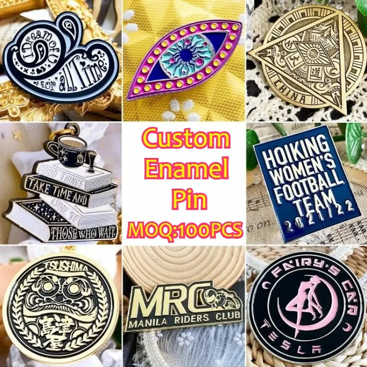 Custom Enamel Pin Personalized Metal Lapel Pin Soft Hard Enamel Brooch Logo Enamel Badge Wholesale MOQ 100PCS 2