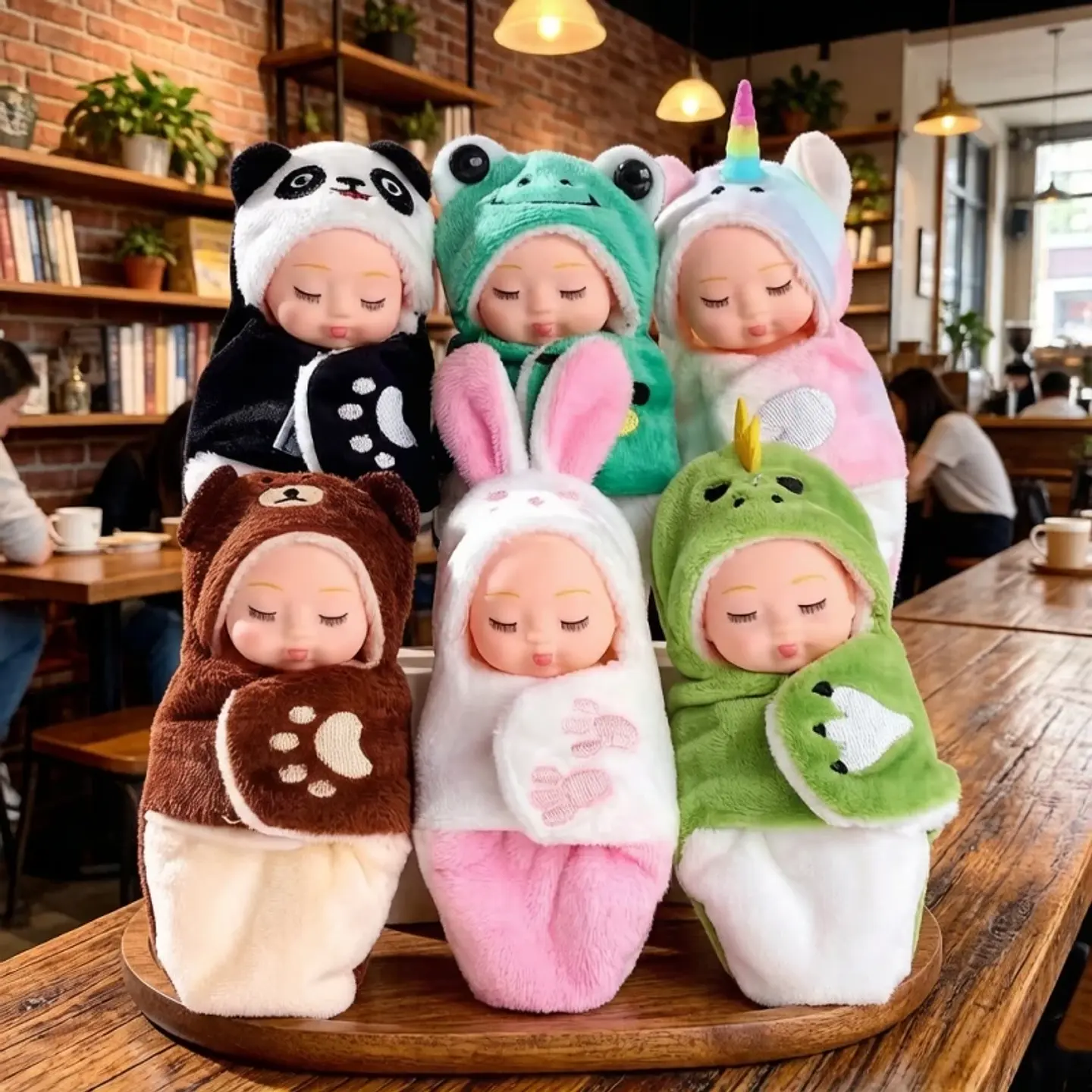Cute Reborn Doll Mini Sleeping Baby With Clothes Accessories Simulated Animal Series Movable Doll Children's Toy Birthday Gift 1