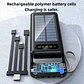 Solar Power Bank 500000mAh Fast Charging Powerbank High Capacity Portable Mobile Power Flashlight Built in 4 Cables Battery - Thumbnail 4
