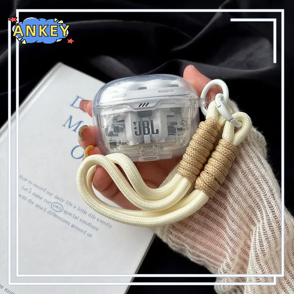 for JBL Tune Beam 2 Case Protective Transparent Clear TPU Covers JBL Tune Buds 2 Bluetooth Earphone with Nylon lanyard 7