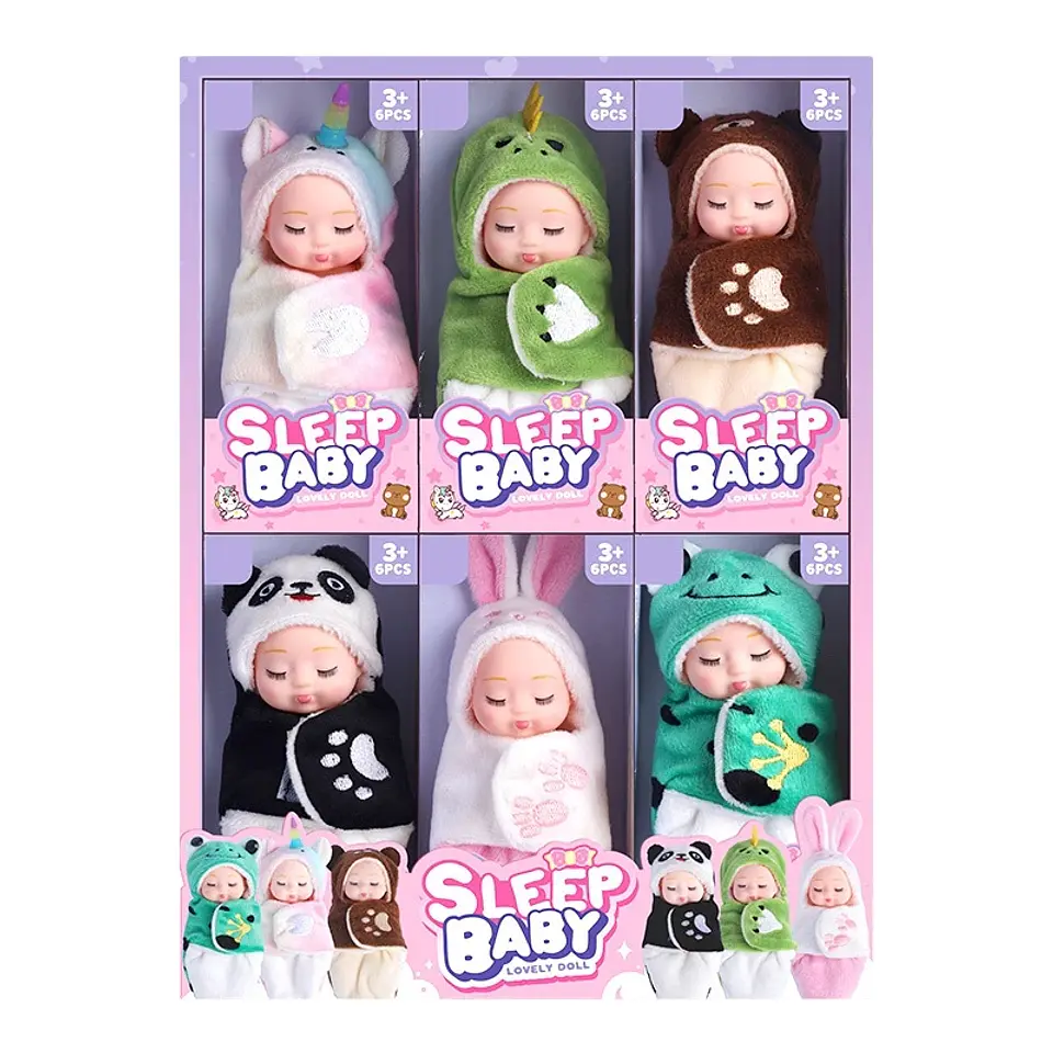 Cute Reborn Doll Mini Sleeping Baby With Clothes Accessories Simulated Animal Series Movable Doll Children's Toy Birthday Gift 8