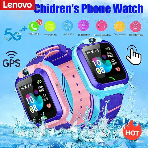 Lenovo 2026 KidS 4G Smart Watch SOS GPS Location Sim Card Call Child SmartWatch Camera Waterproof Boys Girl Gift For Ios Android
