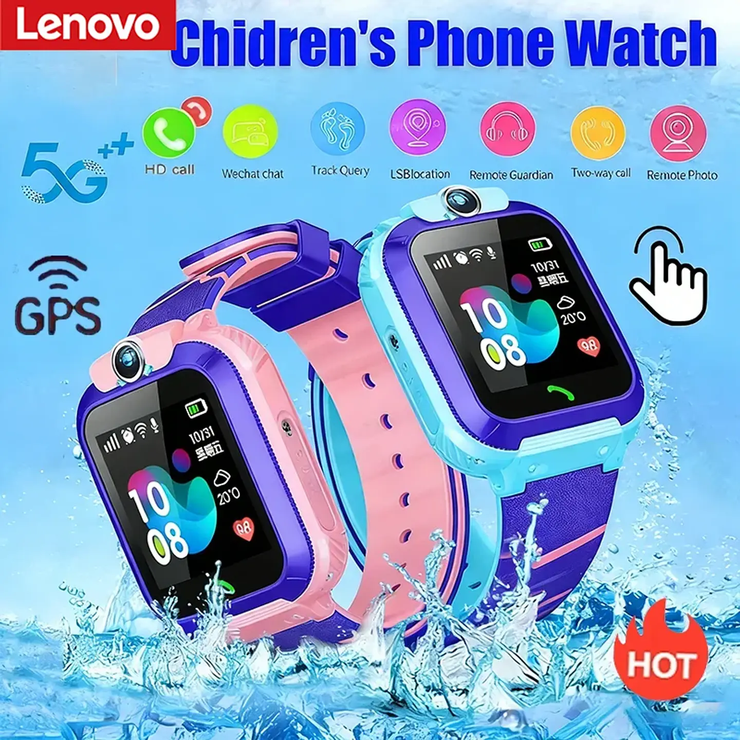 Lenovo 2026 KidS 4G Smart Watch SOS GPS Location Sim Card Call Child SmartWatch Camera Waterproof Boys Girl Gift For Ios Android 1