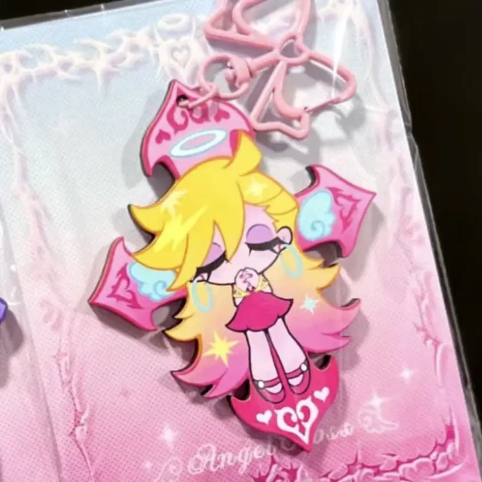 Anime Panty Stocking with Garterbelt Stocking Panty Cosplay Keychain Kawaii Acrylic Pendant Keyring Key Chain Bag Accessories 4