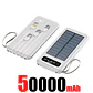 Solar Power Bank 500000mAh Fast Charging Powerbank High Capacity Portable Mobile Power Flashlight Built in 4 Cables Battery - Thumbnail 9