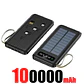 Solar Power Bank 500000mAh Fast Charging Powerbank High Capacity Portable Mobile Power Flashlight Built in 4 Cables Battery - Thumbnail 13