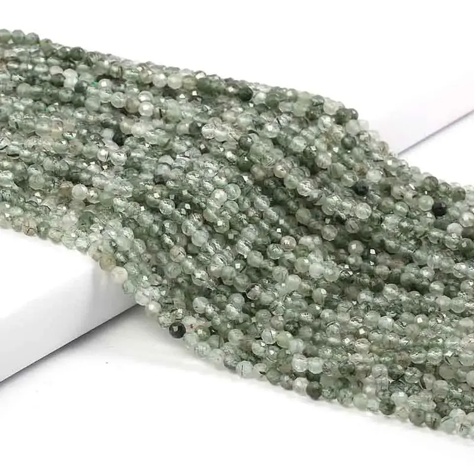 Small Beads Natural Stone Beads Tourmaline Sapphir 2,3,4,5mm Section Loose Beads for Jewelry Making Necklace DIY Bracelet (36cm) 20