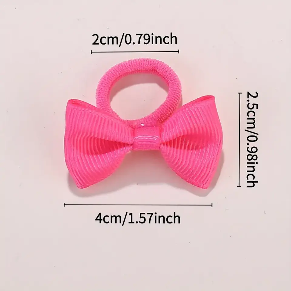 10/20/30/40pcs Cute Bow Elastic Non-slip Hair Ties | Suitable for All Occasions: Festive Photography, Fun Soft Hair Accessories 5