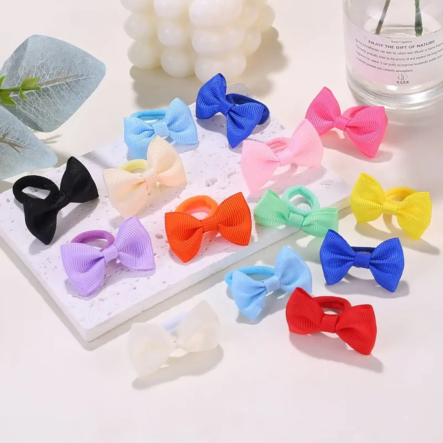 10/20/30/40pcs Cute Bow Elastic Non-slip Hair Ties | Suitable for All Occasions: Festive Photography, Fun Soft Hair Accessories 6
