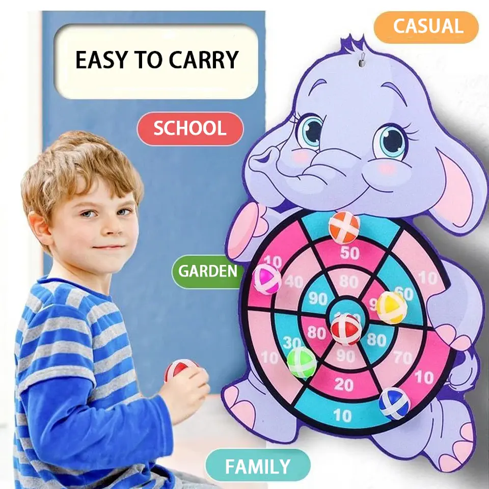 Montessori Dart Board Target Sports Game Toys For Children 4 To 6 Years Old Outdoor Toy Child Indoor Girls Sticky Ball Boys Gift 2